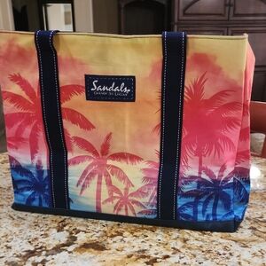 Sandals Grande St Lucian Sunset Palm Large Tote/Beach/Weekender Bag  Multicolor